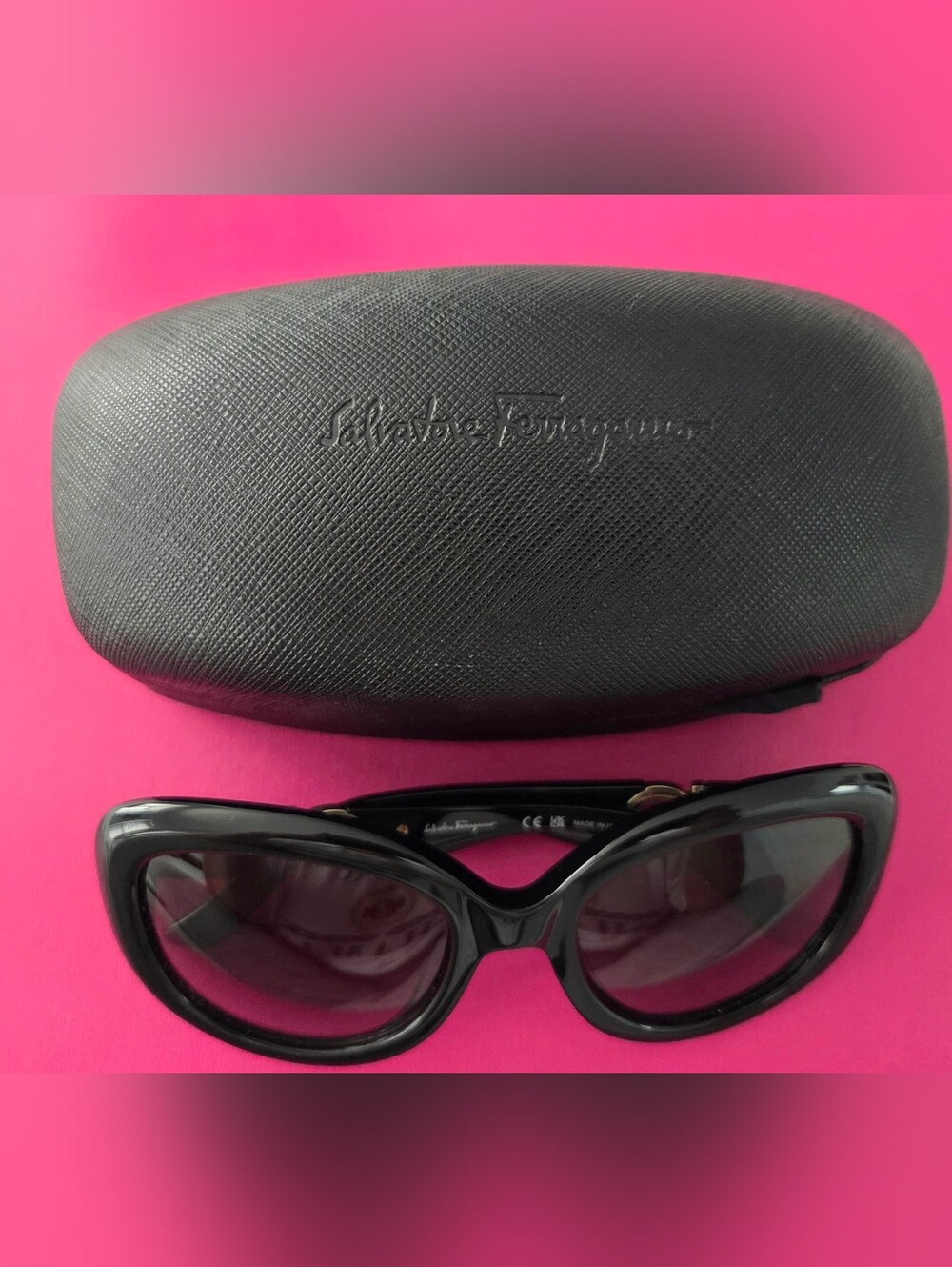 Salvatore Ferragamo Black Oversized Sunglasses Full Set Excellent Condition - Picture 9 of 10
